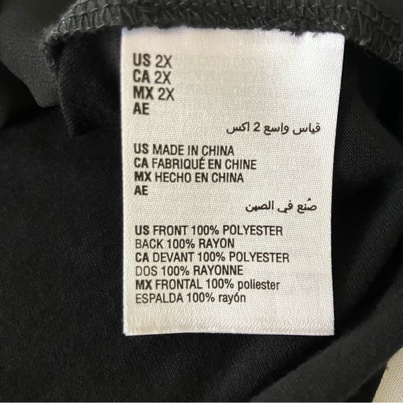 INC International Concepts Black Short Sleeve Blouse - Sz 2X Plus Size - Picture 6 of 8